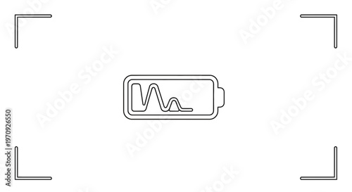 Battery Level Icon with Fluctuation Waveform - Low Power Charge Indicator