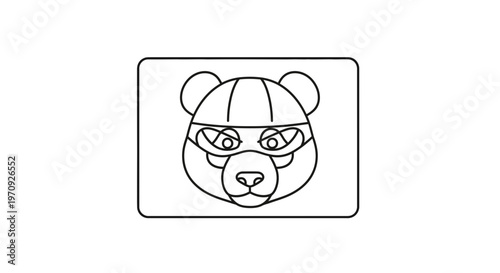 Bear Masked Bandit Icon Vector Illustration