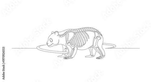 Bear Skeleton Anatomy Illustration - Side View
