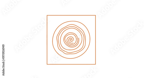 Abstract Spiral Pattern, Organic Swirl, Circular Design, Brown Lines on White Background