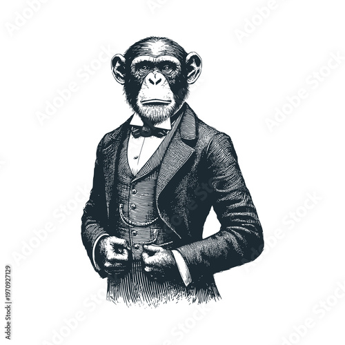 The Chimpanzee with victorian suit