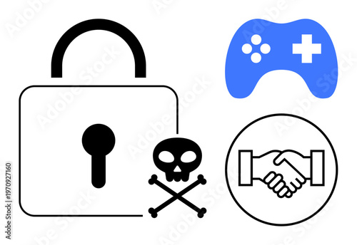 Cybersecurity concept. Cybersecurity is essential for protecting gaming systems and data. Cybersecurity prevents digital threats and ensures safe user interactions. Ideal for gaming, technology, risk