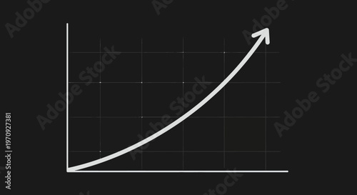 Infographic growth chart, increasing graph, business success metrics, white vector icon