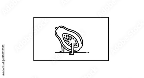 Funny Papaya Character Walking with Legs, Cartoon Style