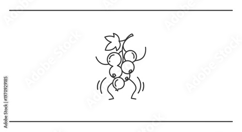 Funny Dancing Grapes Character with Leaves, Isolated on White Background, Cartoon Style