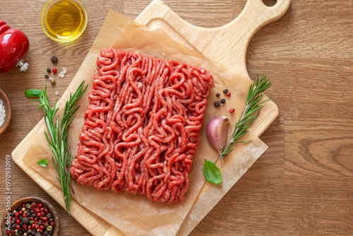Fresh raw minced  beef meat