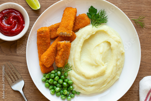 Fried fish fingers nuggets