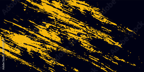 Halftone yellow dots pattern and black gradient grunge texture background. Dotted line comic sport style vector modern