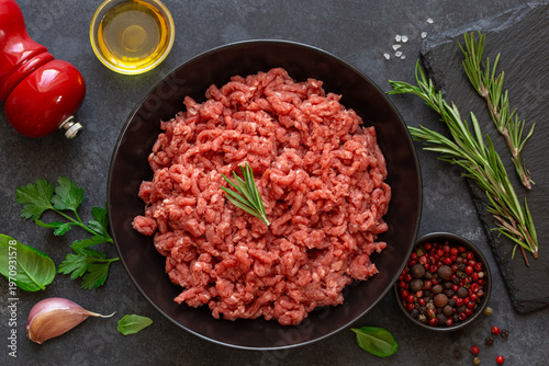 Raw beef minced meat