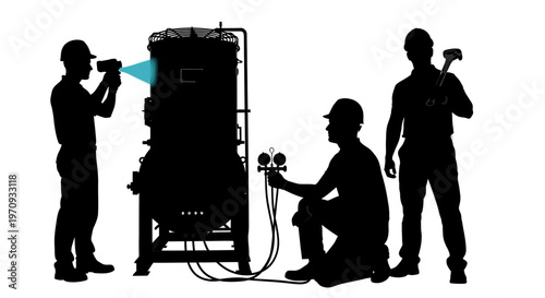 Film crew operating camera crane equipment for movie production