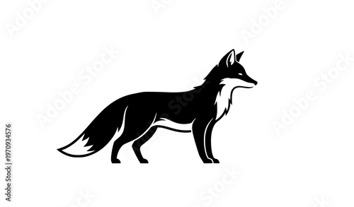 Creative negative space fox silhouette logo vector design