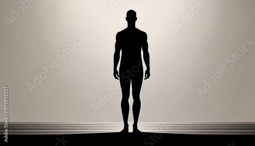 Silhouette of a person standing in dramatic light.
