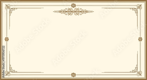 Elegant vintage gold frame border design.