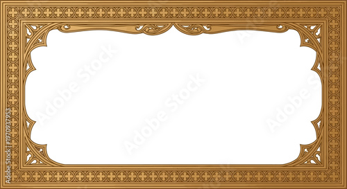 Ornate gold frame with decorative border.