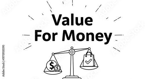 Value For Money Concept Illustration with Balance Scale