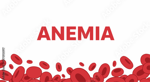 Anemia Medical Concept Illustration with Red Blood Cells