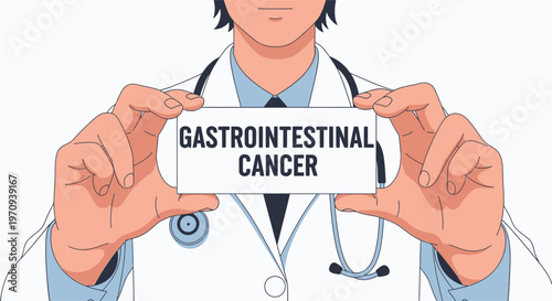 Doctor Holding Sign for Gastrointestinal Cancer Awareness Illustration