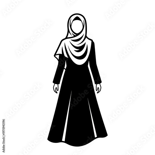 Woman wearing a hijab and abaya.