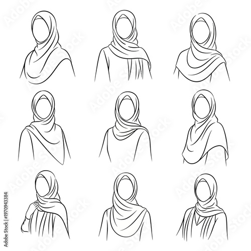 Hijab Muslim Women Headscarves Styles.