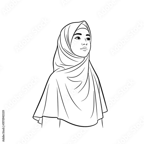 Woman wearing a hijab headscarf.