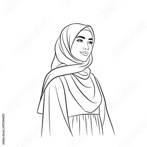 Woman wearing a headscarf smiling.