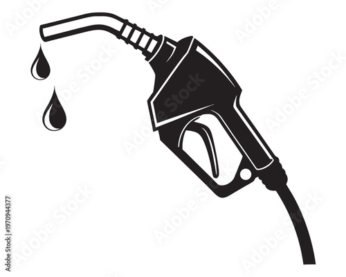 Fuel pump nozzle vector set,  fuel and oil station silhouette illustration.  gas pump nozzle silhouette vector.  Fuel pump nozzle  line act vector 