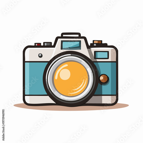 Vintage camera captures memories with its classic design and lens.