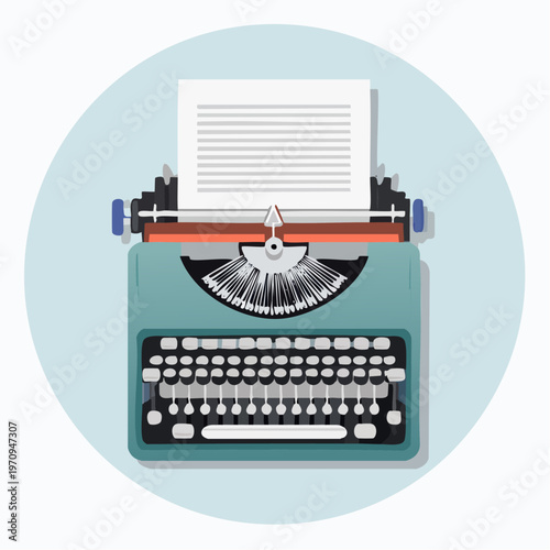 Vintage Typewriter Illustration - A Nostalgic Writing Machine.