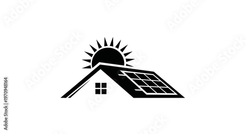 Solar panel on a house roof.