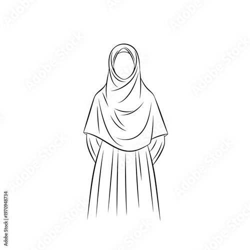 Woman wearing a hijab dress.