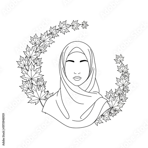 Woman wearing a hijab headscarf.