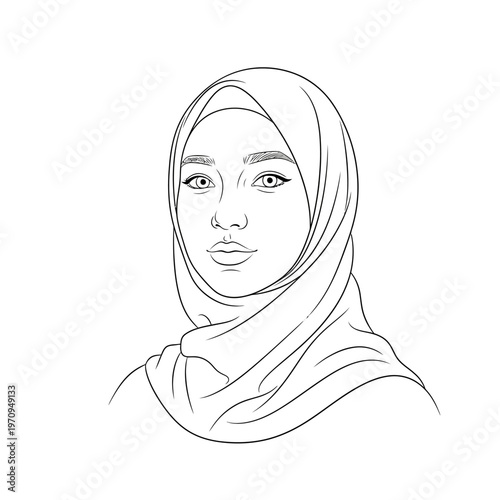 Woman wearing a hijab headscarf.