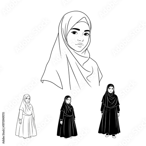 Woman wearing a hijab headscarf.