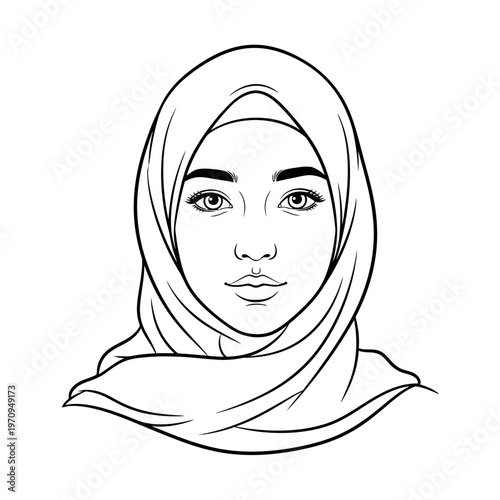 Woman wearing a hijab headscarf.