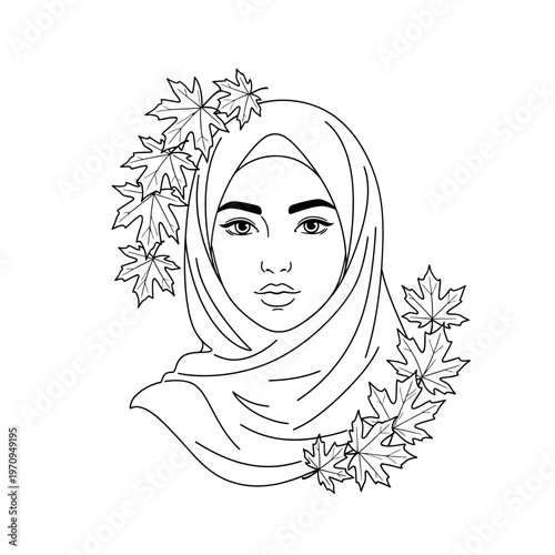 Woman wearing a hijab headscarf.