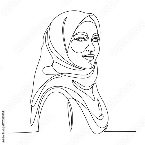 Woman wearing a hijab headscarf smiling.