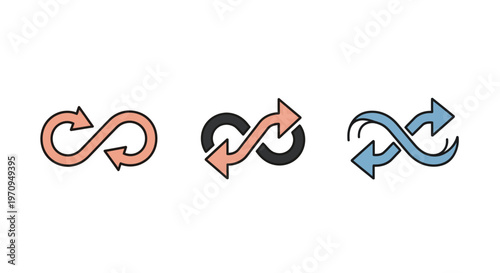 Infinity Loop Arrows Collection for Continuous Cycle Concepts and Dynamic Processes