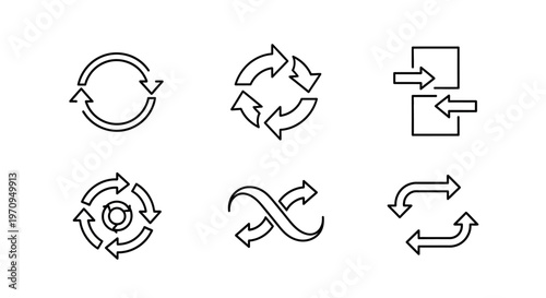 Refresh Reload Sync Arrows Icon Set for Web and App Interface Design