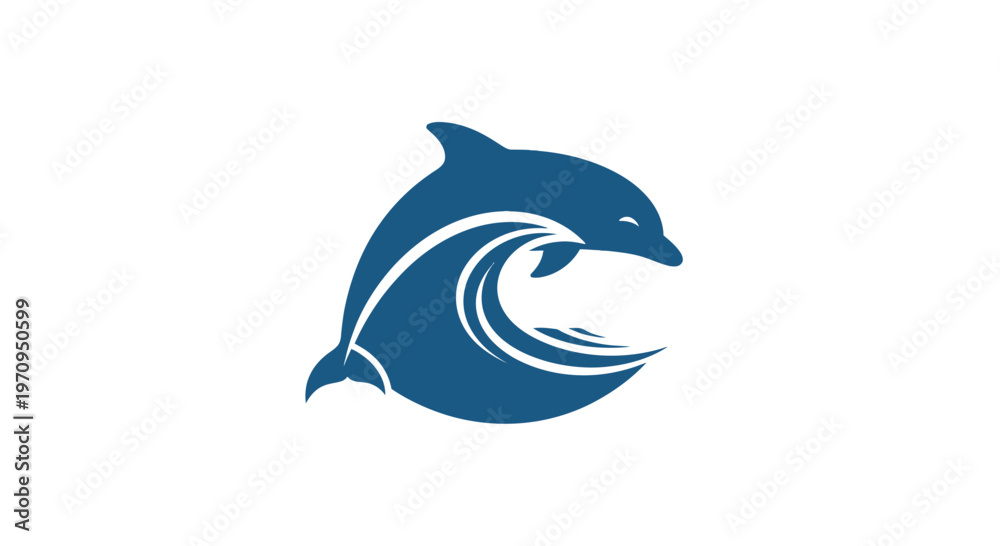 Fototapeta premium Dolphin jumping out of wave.