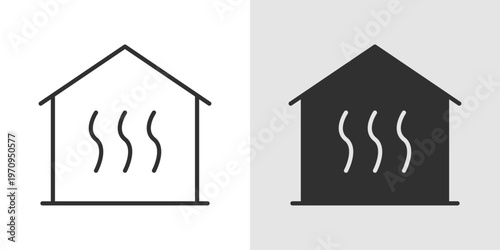 Steam Room Icon representing spa therapy, relaxation, detoxification, heat treatment, and wellness practices using steam for body cleansing and rejuvenation.