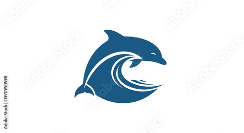 Dolphin jumping out of wave.