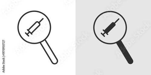 Vaccine Research Icon representing scientific studies, immunization development, and laboratory testing. Stroke, filled, and colored vector illustration.