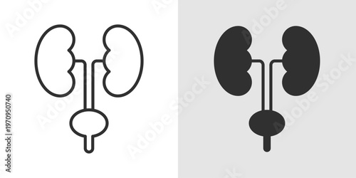 Urology Icon representing urinary system health, kidney care, bladder function, and medical treatment related to the urinary tract and male reproductive system.