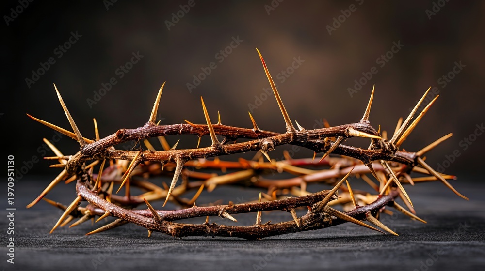 Fototapeta premium Crown of thorns symbolizing christ s suffering and sacrifice during good friday and easter tradition