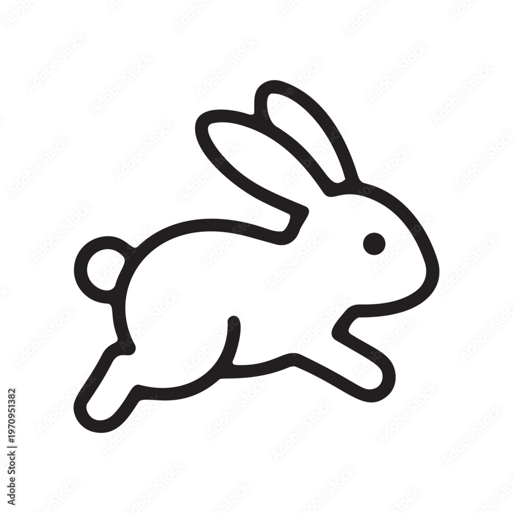 Obraz premium Rabbit jumping and running line icon