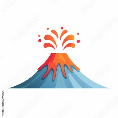 Volcano Eruption Illustration - A Dynamic Geological Display.