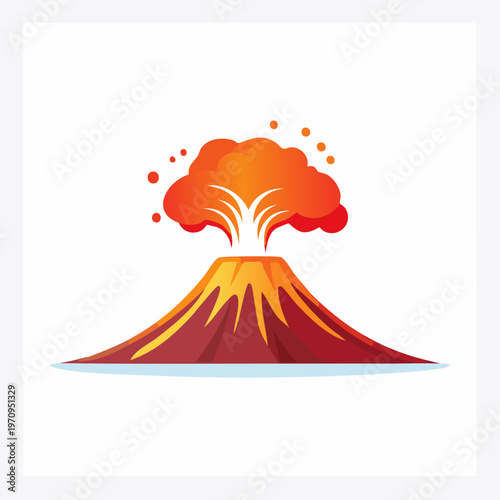 Volcano Eruption Illustration.