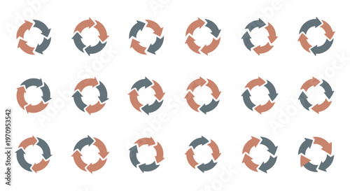Repeating Circular Arrow Patterns Illustrating Cycle, Process, and Workflow Concepts