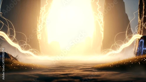 Mystical Portal with Swirling Energy and Light.