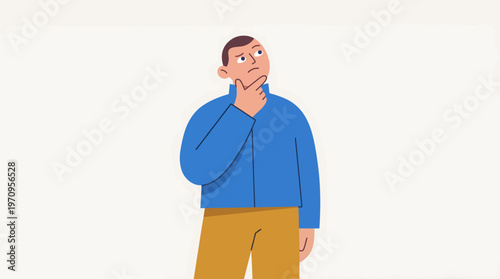 Thinking Man: A thoughtful person ponders, a vivid display of contemplation and introspection. Capture the moment, perfect for exploring themes of decision-making, pondering, and intellect.